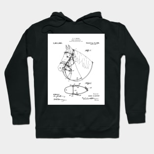 Horse Bridle Patent - Horse Lover Horse Stables Art - White Hoodie